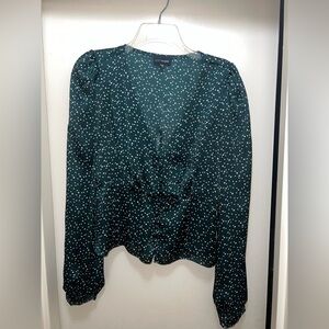 Lucy Paris Green Polka Dot Blouse